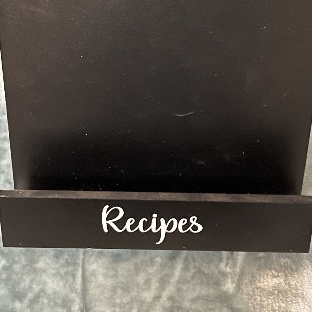 Recipe Book Tabletop Holder Black Wooden Old East Main Co 15"x9"x2.5" GUC - Picture 4 of 5